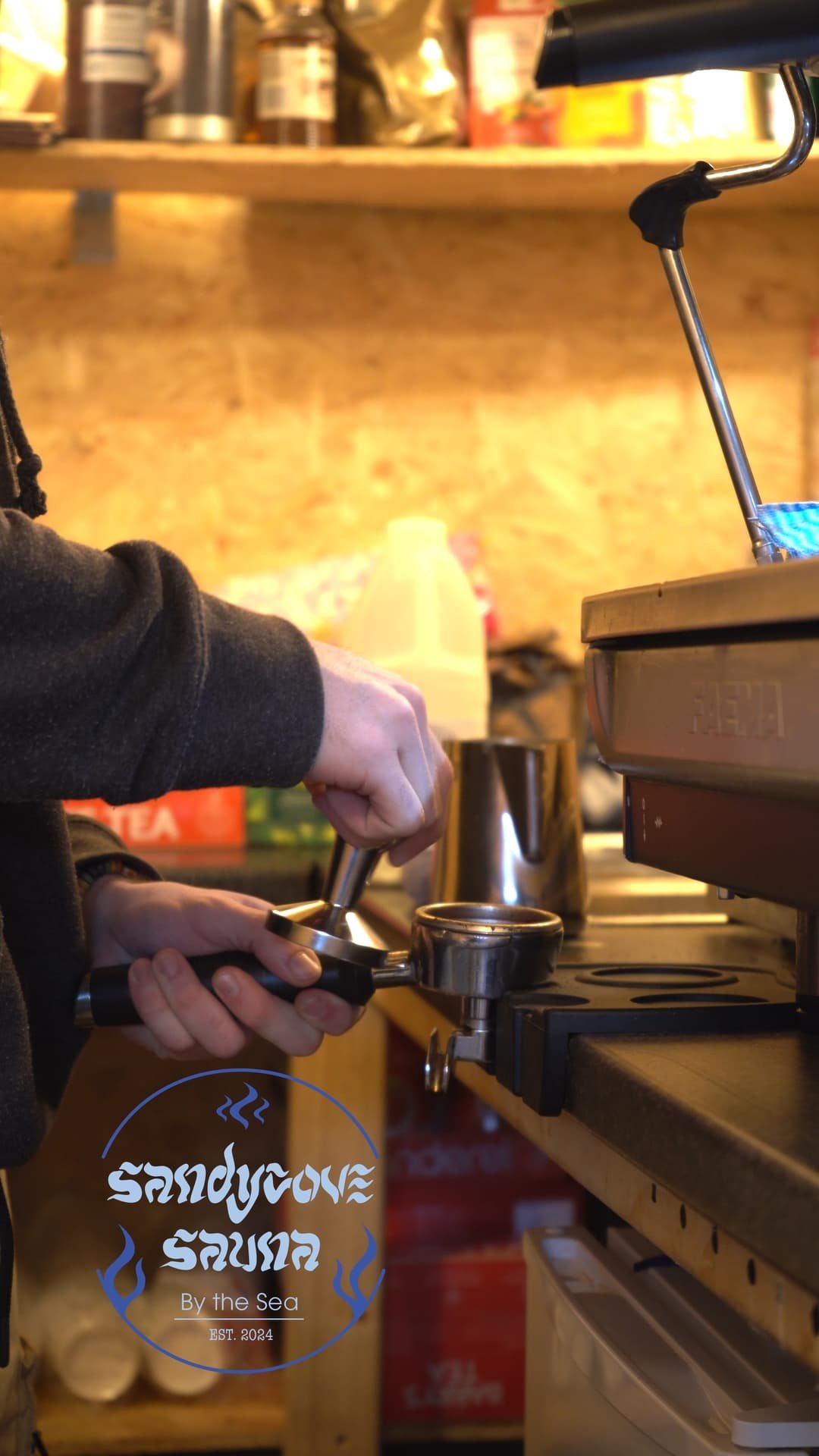 Stone Coffee espresso machine at Sandycove